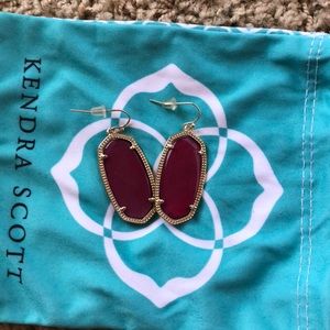 Maroon Kendra Scott Elle earrings with gold trim!